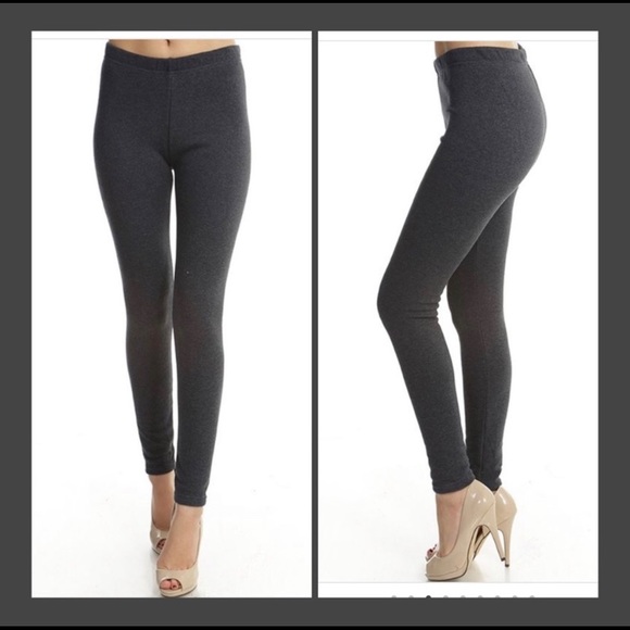 (1).  Charcoal Winter Leggings. 1 pair for $9 or 5/$25 - Picture 2 of 6